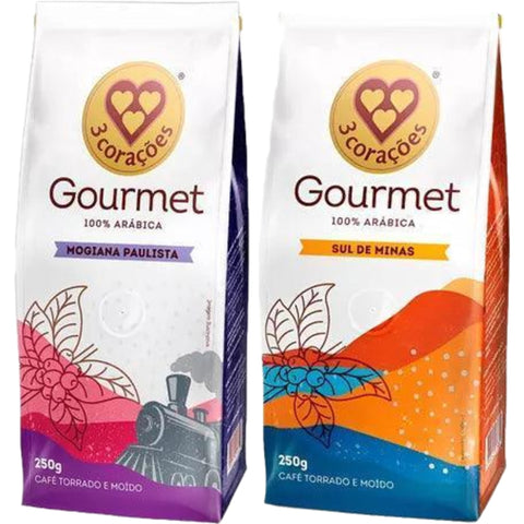 Kit café gourmet 3 corações: Sul de minas e Mogiana Paulista 500g