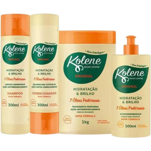 Kolene Kit Original Shampoo/condic/máscara 1kg/pentear 500ml