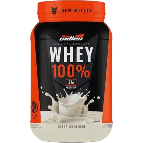 New Millen Suplemento Whey 100% Sabor Leite Ninho De 900g