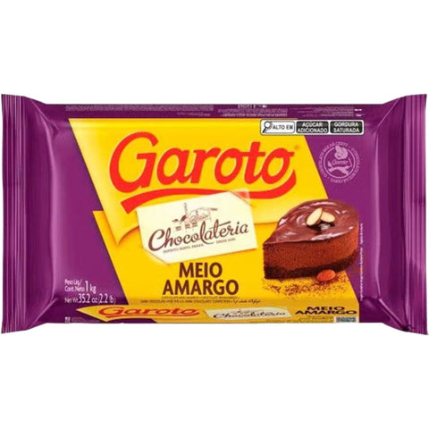 Garoto Chocolate Meio Amargo Barra 1kg