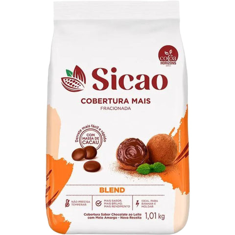 Sicao Chocolate Cobertura Fracionada Mais Sabor Chocolate Blend 1,01kg