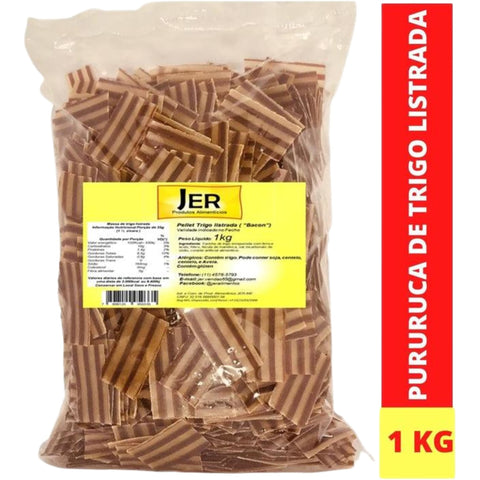 Pururuca de Trigo Listrada Crua para Fritar 1kg com Sal