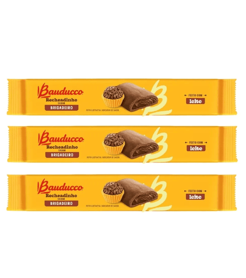 Biscoito Bauducco Recheadinho Brigadeiro 3x104g - MEUBRASILONLINE