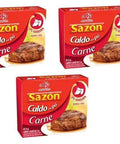 Caldo SAZÓN® Carne 3 x 37.5g - MEUBRASILONLINE