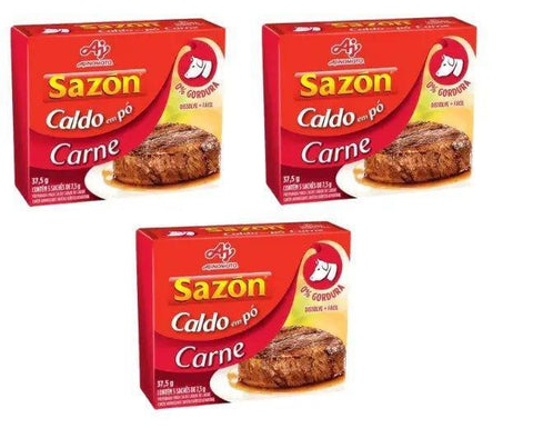 Caldo SAZÓN® Carne 3 x 37.5g - MEUBRASILONLINE