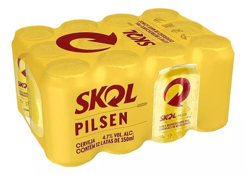 Cerveja Skol Pilsen 350 ML fardo com 12 unidades - MEUBRASILONLINE