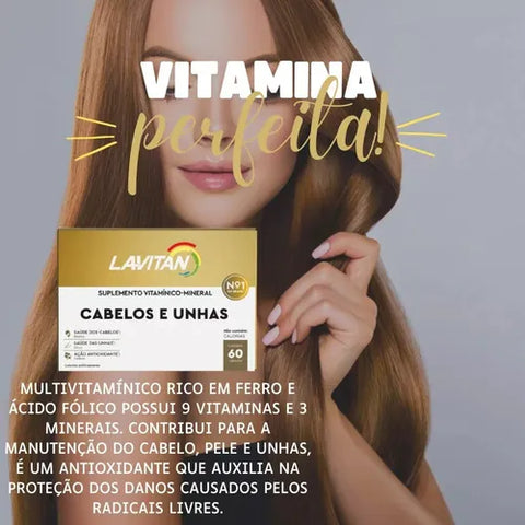 Lavitan Mais Hair Cabelos E Unhas 60 Cápsulas