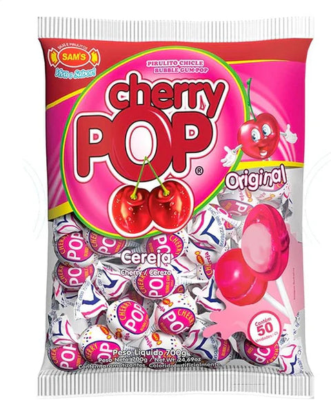 Pirulito Chicle Cherry Pop  700g
