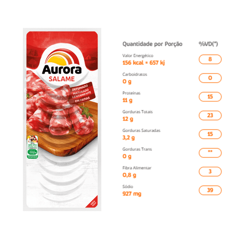 Salame Fatiado - Aurora 100g