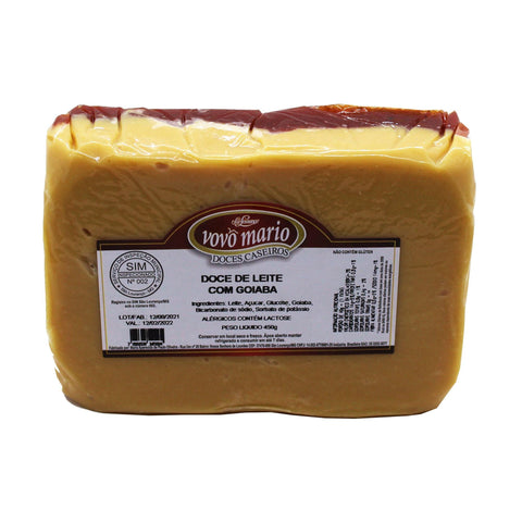 Doce de Leite com Goiaba  em Tablete 450g Doce Vovô Mário