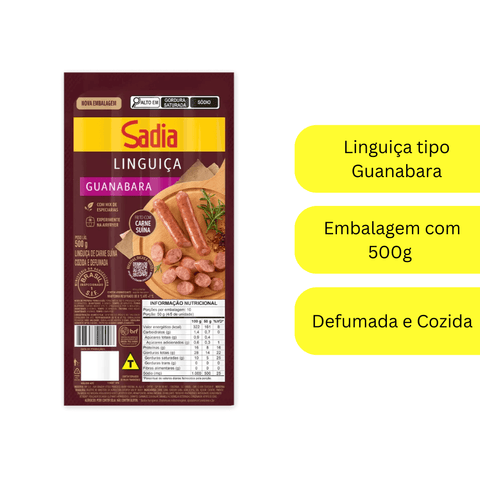 Linguiça Calabresa Defumada Guanabara - Sadia 500g