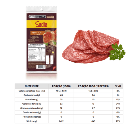 Salame Pepperoni Fatiado - Sadia 100g