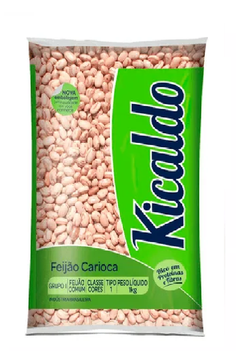 Kicaldo Feijão Carioca 1kg - MEUBRASILONLINE