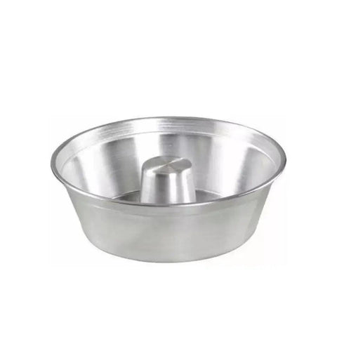 Forma de Bolo com Furo Redonda soberano 19,5 x 8cm Aluminio - MEUBRASILONLINE