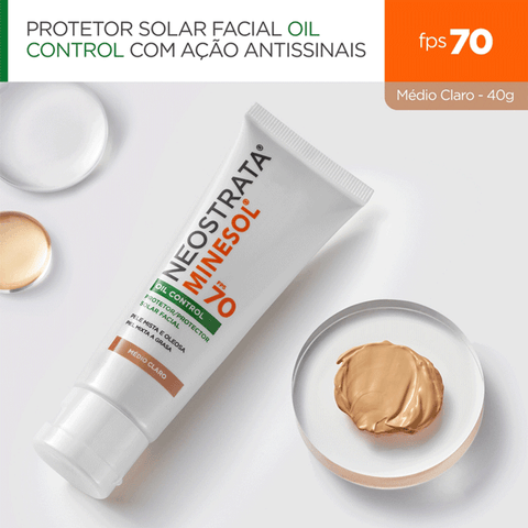 Protetor Solar Facial Neostrata FPS 70 Minesol Oil Control Médio Claro 40g