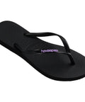 Havaianas Slim Logo Pop-Up Preto Lilas - MEUBRASILONLINE