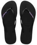 Havaianas Slim Logo Pop-Up Preto Lilas - MEUBRASILONLINE