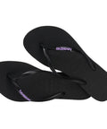 Havaianas Slim Logo Pop-Up Preto Lilas - MEUBRASILONLINE