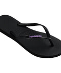 Havaianas Slim Logo Pop-Up Preto Lilas - MEUBRASILONLINE