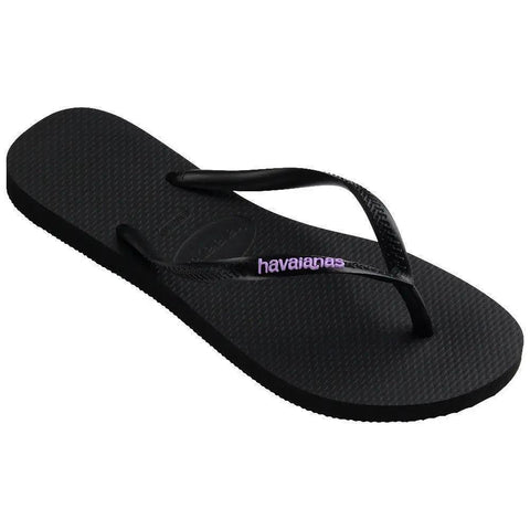 Havaianas Slim Logo Pop-Up Preto Lilas - MEUBRASILONLINE