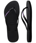 Havaianas Slim Logo Pop-Up Preto Lilas - MEUBRASILONLINE
