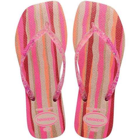 Havaianas Slim Square Folia Bege Palha - MEUBRASILONLINE