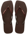 Havaianas Slim Square Glitter Café - MEUBRASILONLINE