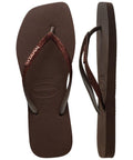 Havaianas Slim Square Glitter Café - MEUBRASILONLINE