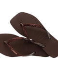 Havaianas Slim Square Glitter Café - MEUBRASILONLINE
