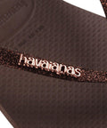 Havaianas Slim Square Glitter Café - MEUBRASILONLINE