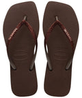 Havaianas Slim Square Glitter Café - MEUBRASILONLINE