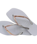 Havaianas Slim Square Glitter Cinza Gelo - MEUBRASILONLINE
