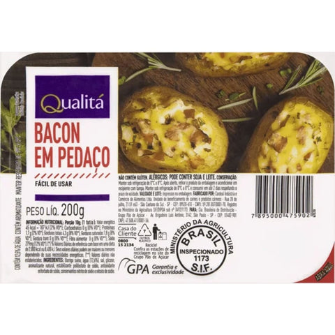 Qualitá Bacon em Pedaço Pacote 200g