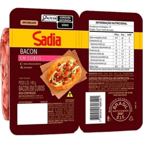 Sadia Bacon em Cubos 140g