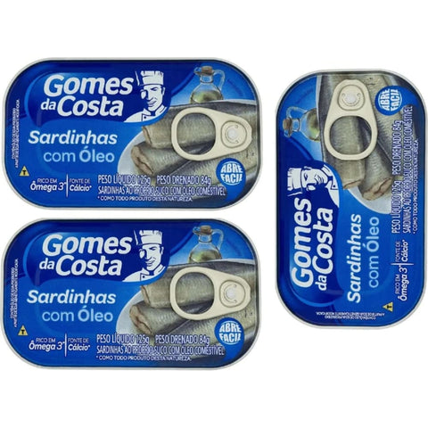 Gomes da Costa Sardinha Oleo Lata 3 X 84g.