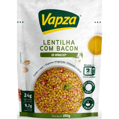 Vapza Lentilha com Bacon Pouch 250g Linha Só Aquecer