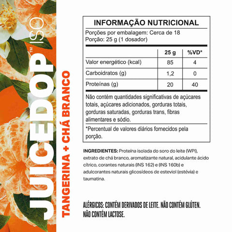 Whey Protein Isolado ElementoPuro Juicedop 450g Tangerina com Chá Branco