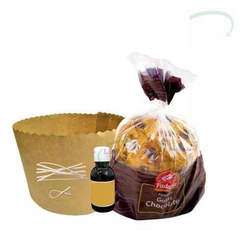 Kit Forma De Papel Panetone 500g - Chocolate - 20 Unid 340g - MEUBRASILONLINE