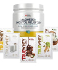 Kit True Source Magnésio Inositol Relief 375g 2.0+ 5 Sachês TrueWhey 32g - MEUBRASILONLINE