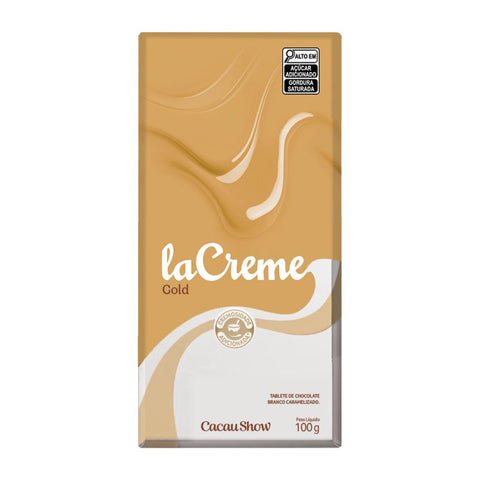 Tablete laCreme Gold de Chocolate Branco Cacau Show 100g