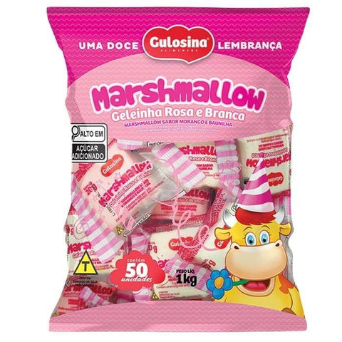 Gulosina Marshmallow Geleinha Rosa e Branca 1kg