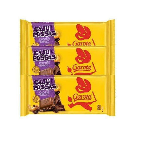 Garoto Chocolate Caju e Passas 3x90g