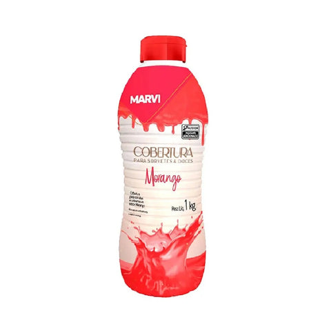 Marvi Cobertura de sorvete 1kg Escolha o sabor (Unidade) Morango 1 Kg