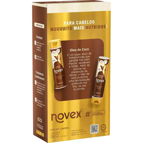 Kit Shampoo + Condicionbador Óleo de coco Novex 300ml