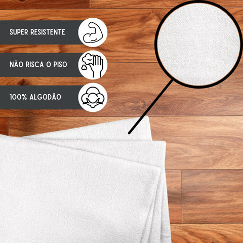 Pano De Chão  Branco Alvejado 10 Unidades 50 x 70 890g