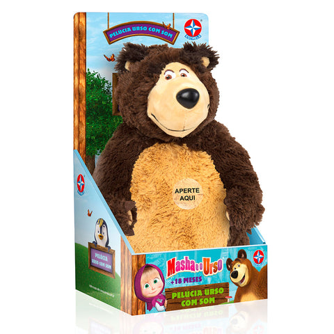 Pelúcia Urso com Som Masha e o Urso - Estrela