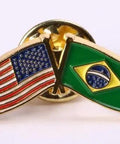 Pin de Lapela do Brasil / USA - MEUBRASILONLINE