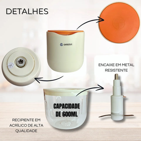 Processador Triturador Alho Mega Power Elétrico 600ml Grande