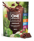 Proteína Vegetal One Nutrition Chocolate Puravida 450g - MEUBRASILONLINE