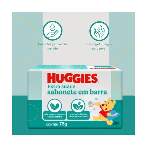 Sabonete em Barra Huggies Baby Extra Suave 75g Pack c/2